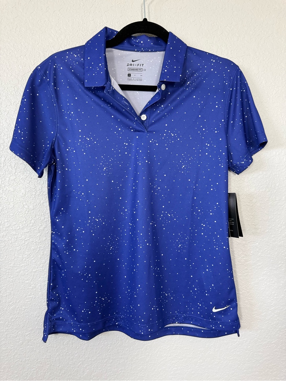 Nike Golf Dri-FIT Dot Print Polo Lapis Blue Women’s Small NWT
